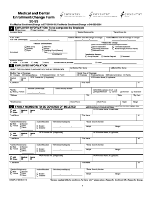 Medical and Dental Enrollment Form