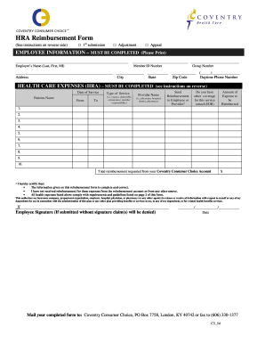 HRA Reimbursement Form