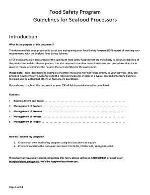 Food Safety Program for Seafood Processors