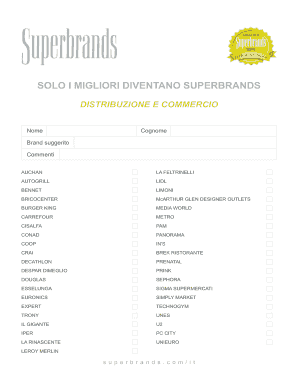 Superbrands Italy Retail Survey Form