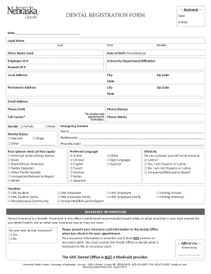Dental Registration Form