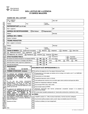 Construction Major Works License Application