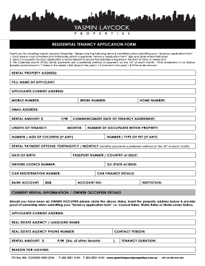Residential Tenancy Application Form
