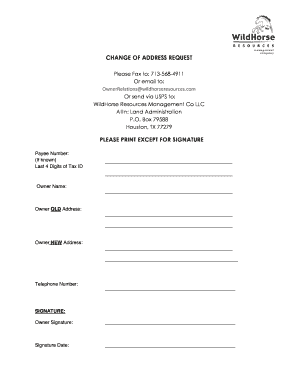 Change of Address Request