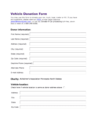 Vehicle Donation Form
