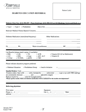 Diabetes Education Referral Form