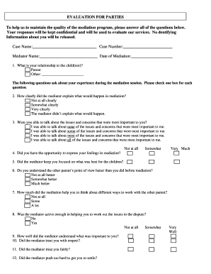 Mediator Evaluation Form