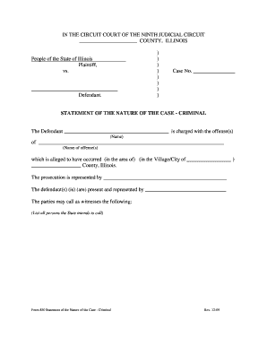 Illinois Criminal Case Statement