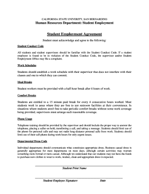California State University Student Employment Agreement