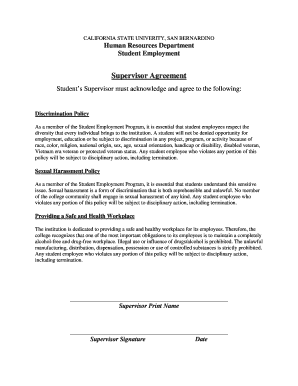 California State University Supervisor Agreement