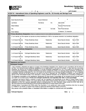 Beneficiary Designation Form 401(a) Plan