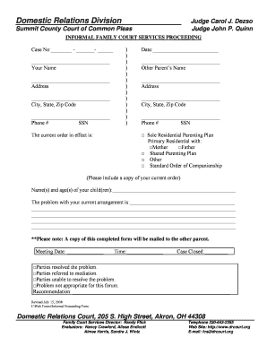 Ohio Family Court Informal Proceeding Form