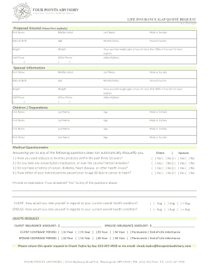 Life Insurance iGAP Quote Request