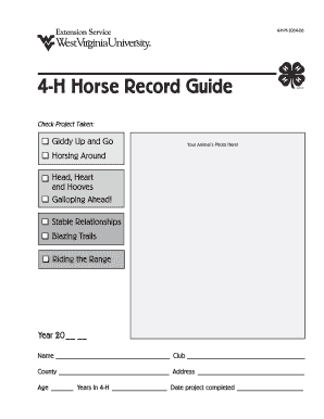 4-H Horse Record Guide