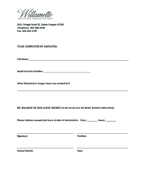 Oregon Sick Leave Balance Form