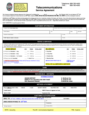 Telecommunications Service Agreement