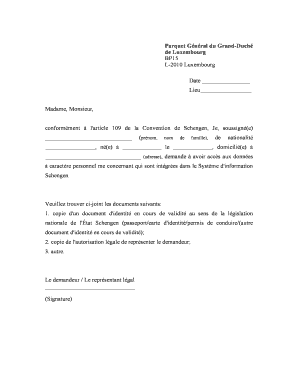 Demande d'accès aux données du Système d'information Schengen