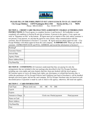Credit Card Transaction Agreement