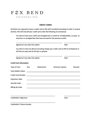 Credit Card Authorization Form