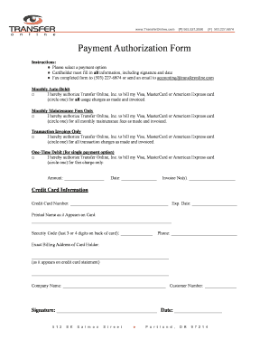 Payment Authorization Form