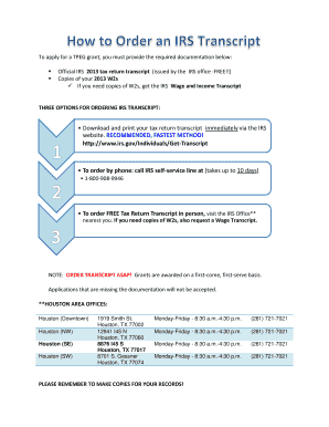 IRS Tax Return Transcript Request