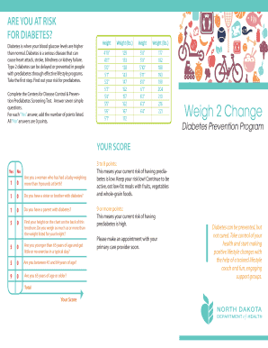 Prediabetes Risk Assessment Form
