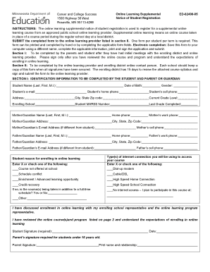 Online Learning Supplemental Student Registration Form