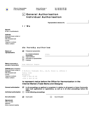EU Trade Mark Authorization Form