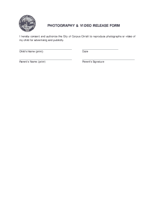 Photography Video Release Form