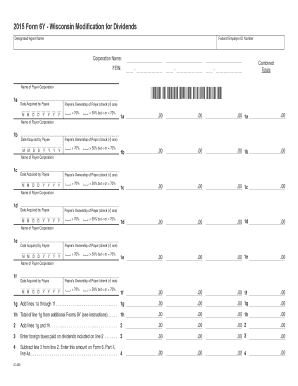 2015 Form 6Y - Wisconsin Modification for Dividends