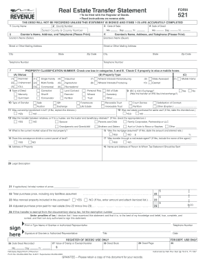 Nebraska Real Estate Transfer Statement Form 521