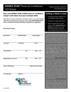 ENERGY STAR Room Air Conditioner Rebate Form