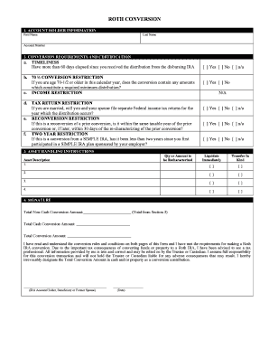 Roth IRA Conversion Form