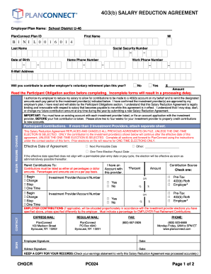 403(b) Salary Reduction Agreement