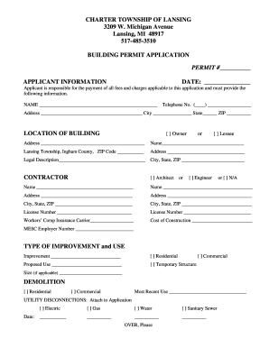 Michigan Building Permit Application