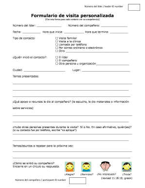 One-on-One Visit Form
