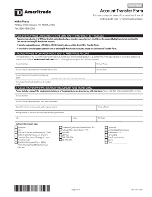 TD Ameritrade Account Transfer Form