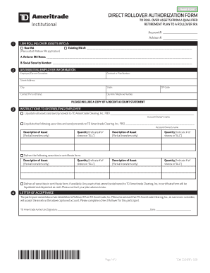 Direct Rollover Authorization Form