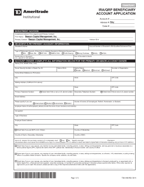 IRA Beneficiary Account Application