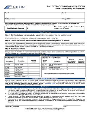 Rollover Contribution Instructions
