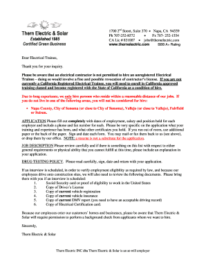 California Registered Electrical Trainee Application