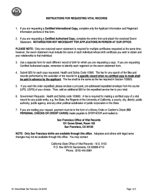 California Birth Record Request Form