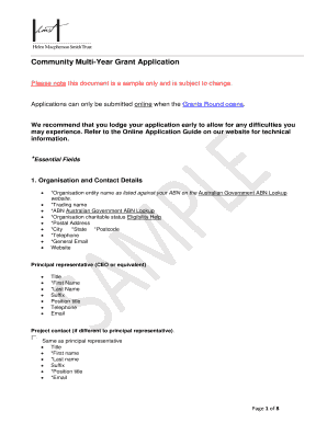 Community Multi-Year Grant Application