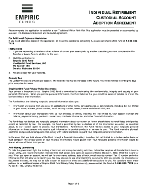 Traditional/Roth IRA Adoption Agreement
