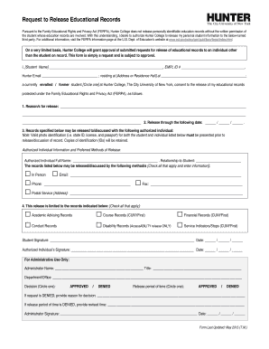 FERPA Educational Records Release Request