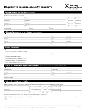 Request to Release Security Property