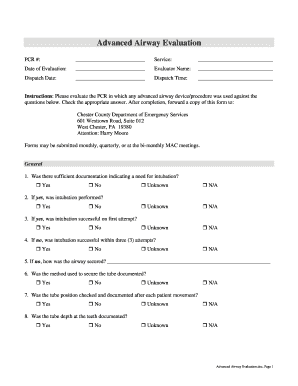 Advanced Airway Evaluation Form