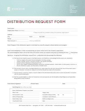 Distribution Request Form