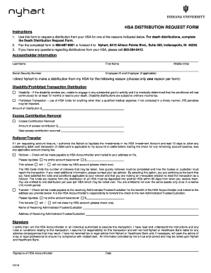 HSA Distribution Request Form