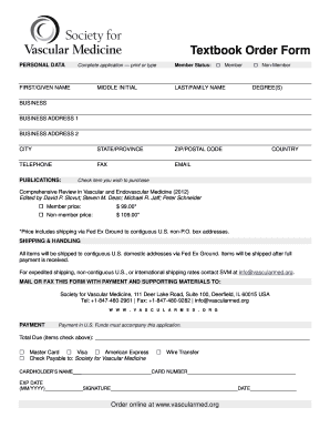 Textbook Order Form